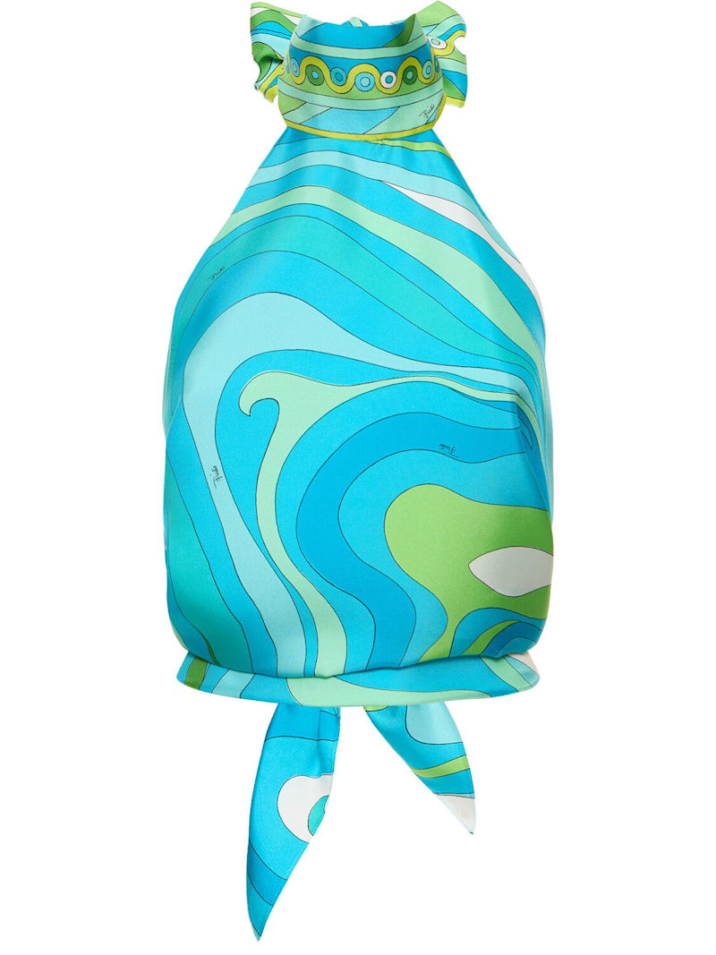 Printed silk twill high neck top | Luisaviaroma