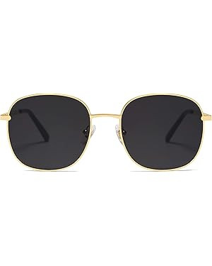 SOJOS Classic Trendy Square Sunglasses for Women Men Cute Big Frame Gold Shades SJ1137 | Amazon (US)