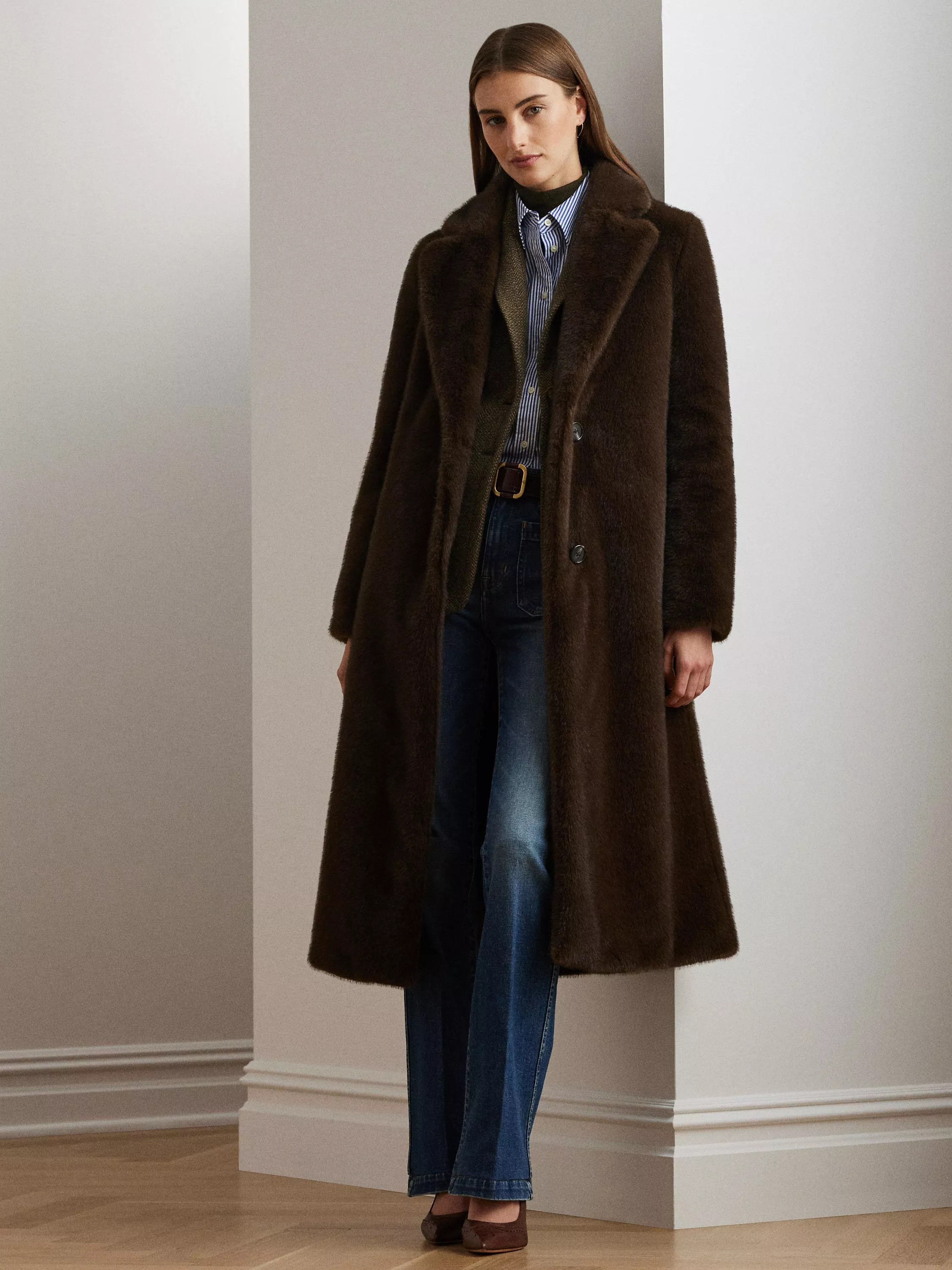 Ralph LaurenLauren Ralph Lauren Faur Fur Coat, Circuit Brown | John Lewis (UK)