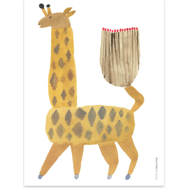 Noah Giraffe Art Poster, Yellow | Maisonette