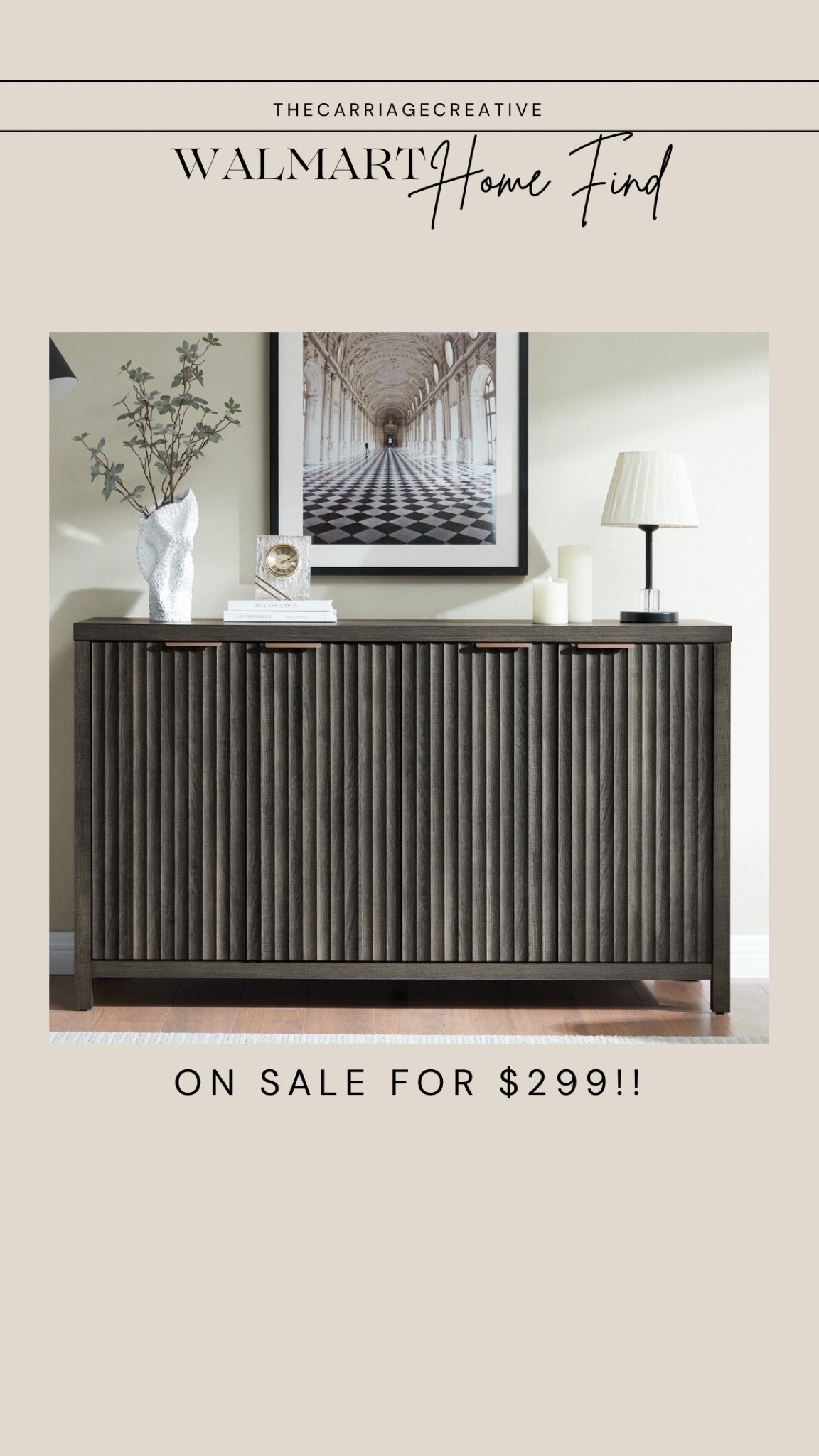 WALMART HOME FIND || Fluted sideboard for only $299 @walmart

#LTKsalealert #LTKhome