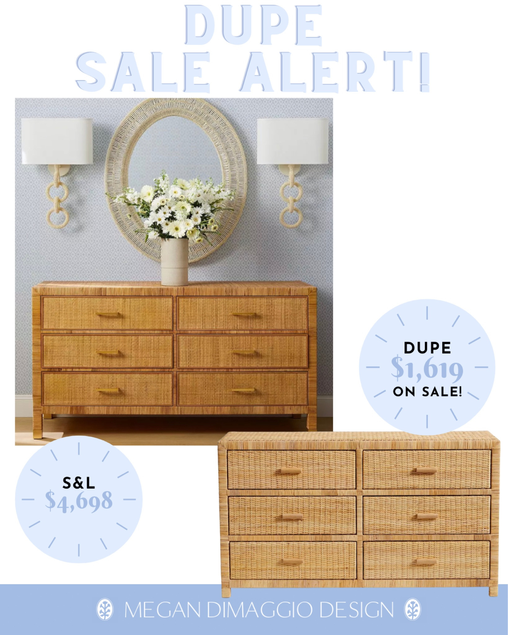 🚨Dupe sale alert!!🚨 on this Serena & Lily balboa dresser dupe!! Save thousands when you snag this dupe on sale for $1,619 for this gorgeous rattan dresser vs. the real deal for $4,698!

#LTKsalealert #LTKhome #LTKFind