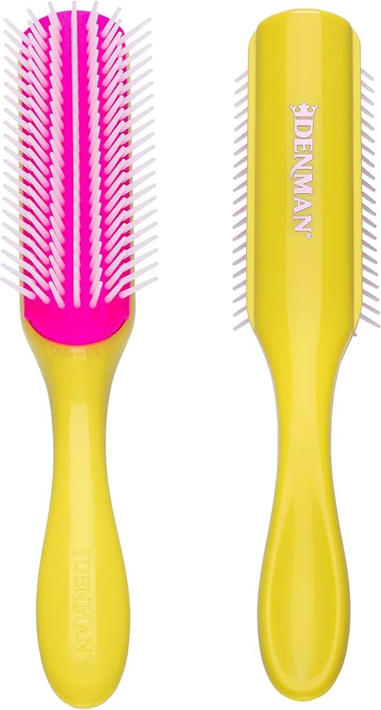 Denman D3 Original Styler Honolulu Yellow 7 Row Styling Brush for Blow-Drying Curly Hair | Amazon (US)