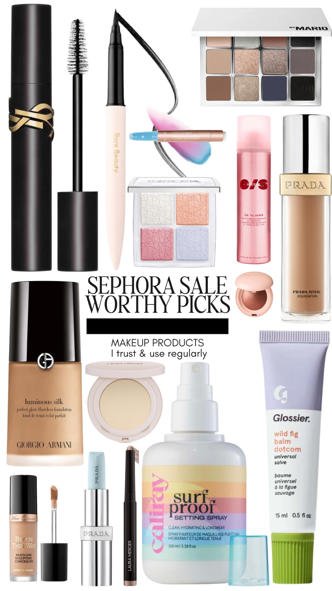 SEPHORA SALE WORTHY MAKEUP PICKS

I trust and use these products nearly daily!

Medium coverage foundation, mascara, talc free setting powder, highlighter, cream contour, matte liquid eyeliner, clean setting spray (acne friendly), lip balm, concealer, Prada perfume

Best Sephora savings makeup picks

#LTKsalealert #LTKxSephora #LTKbeauty

#LTKFindsUnder100 #LTKSaleAlert #LTKBeauty