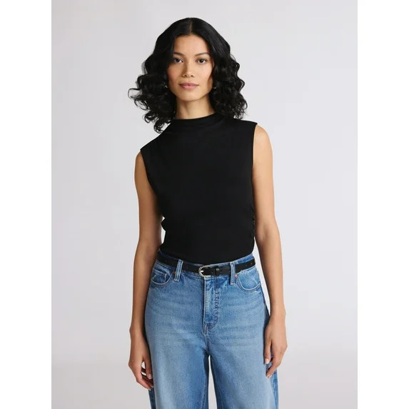 Sofia by Sofia Vergara Women's Mock Neck Ruched Tank Top, Sizes XS-XXXL | Walmart (US)