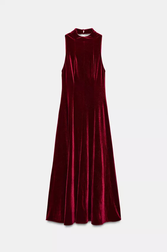 VELVET MIDI DRESS | Zara US