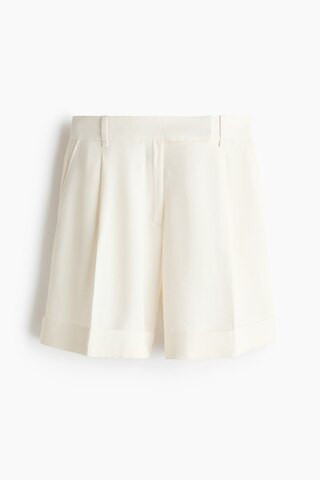 H & M - Dressy Linen-Blend Shorts - White | H&M (US + CA)