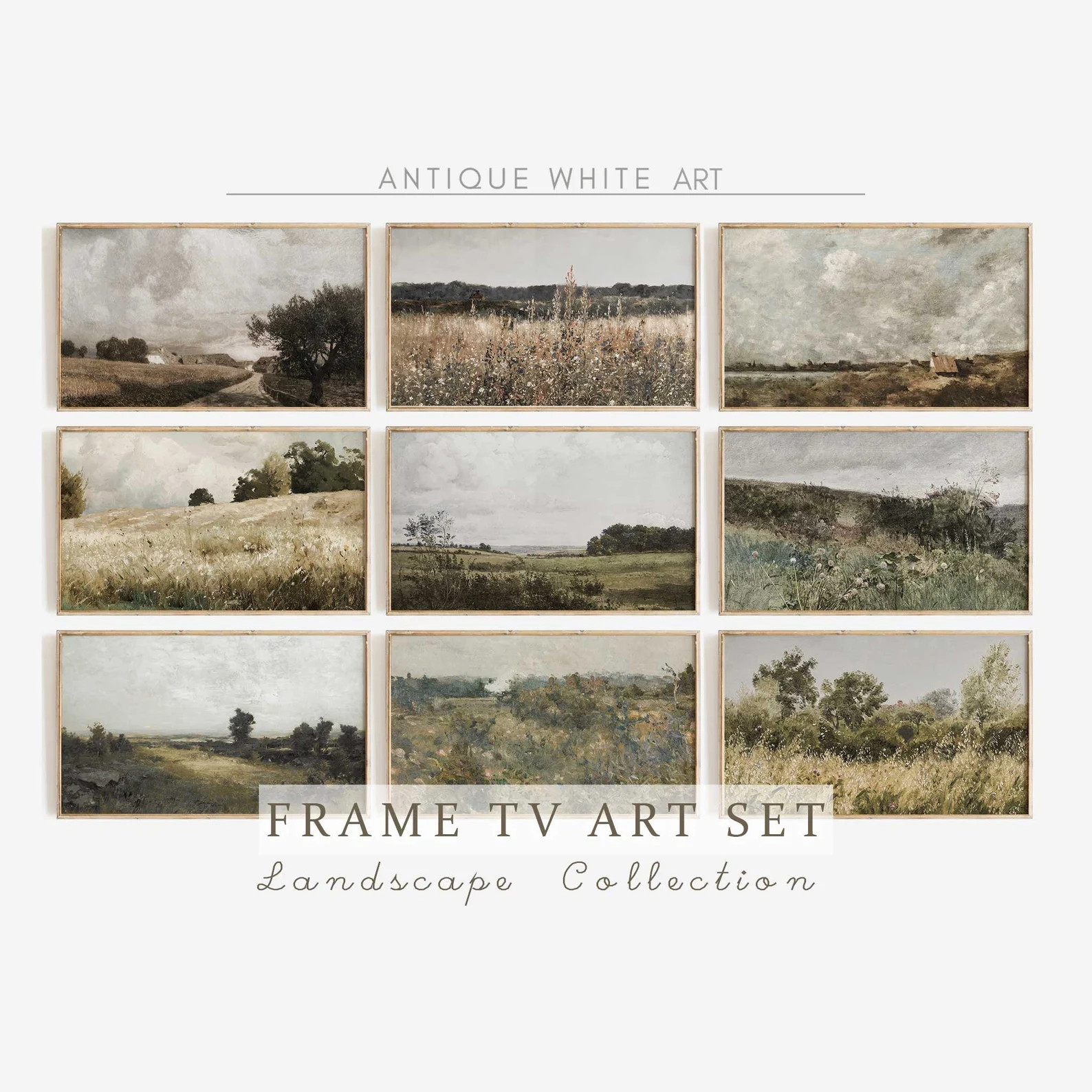 Samsung Frame TV Art Set of 9, Spring Country Field Landscape, Vintage Farmhouse Painting, Digita... | Etsy (US)