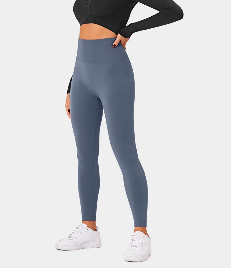 Seamless Flow High Waisted Plain Butt Lifting Leggings | HALARA