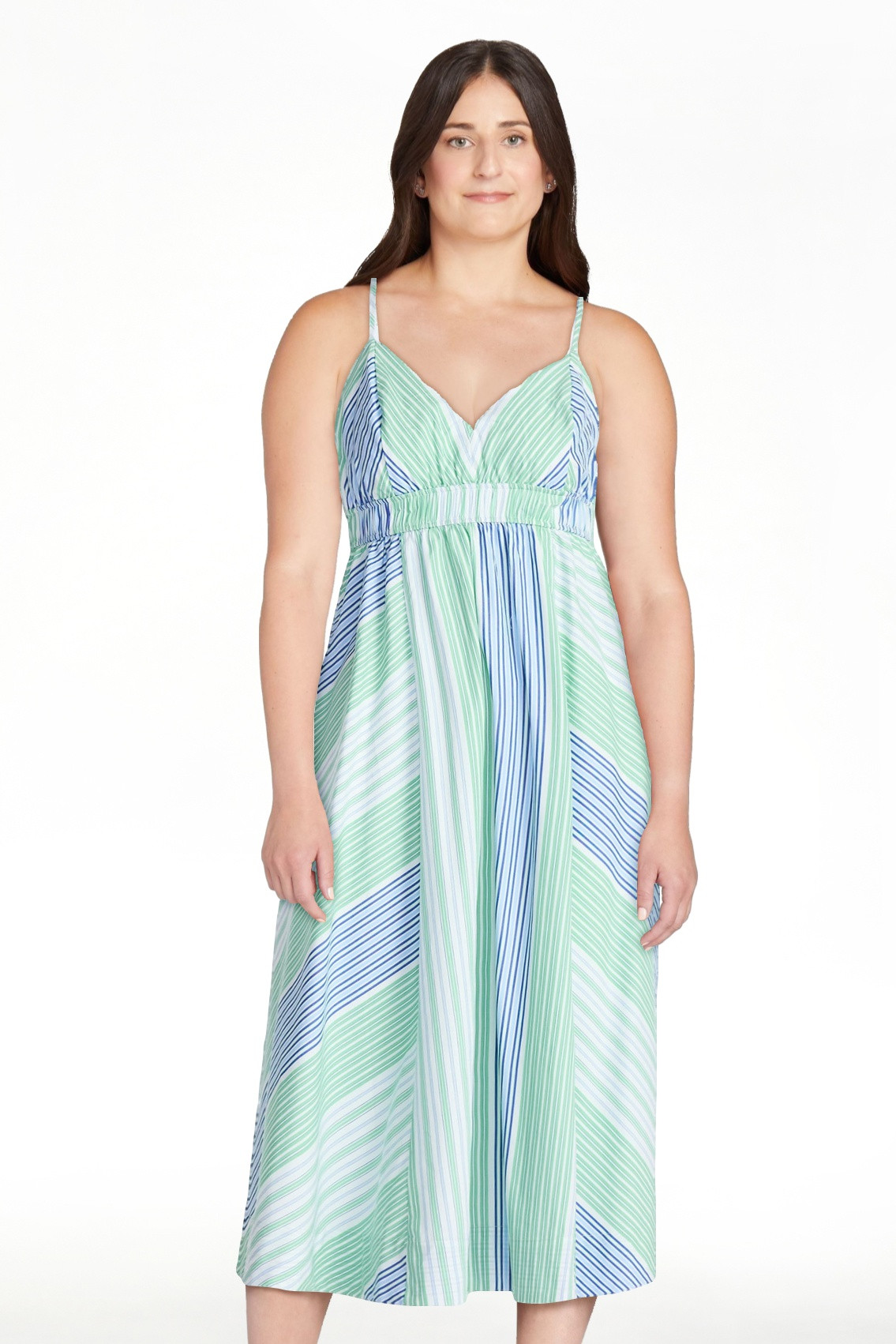 Free Assembly Women's and Women's Plus Striped Cotton Maxi Dress, with Cut Out Back, Sizes XS-4X | Walmart (US)