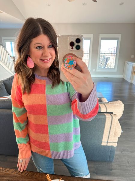 Love this colorful striped sweater for spring!

#LTKmidsize #LTKSeasonal #LTKfindsunder50