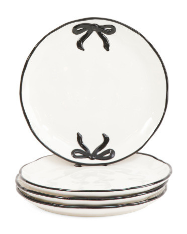 4pk Hand Painted Bow Side Plates | TJ Maxx