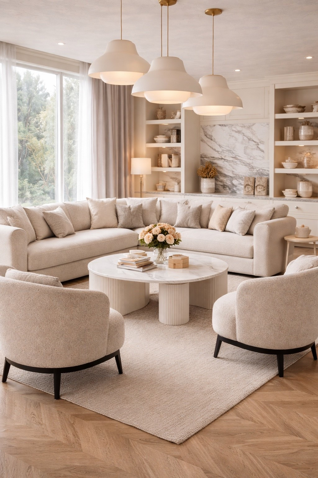 Soft neutral living room design with a modern sectional sofa, sculptural coffee table, cozy accent chairs and elegant pendant lighting. This space is all about warm minimalism, timeless textures and luxury details you can easily recreate at home.
Shop similar furniture, lighting and decor through LTK ✨
#livingroomdesign
#modernlivingroom
#neutralinterior
#luxuryinterior
#modernhome
#interiorinspo
#cozyhome
#homeinspiration
#designerfurniture
#ltkhome
#shopthelook
#homedecorideas


#LTKGiftGuide #LTKSaleAlert #LTKSeasonal