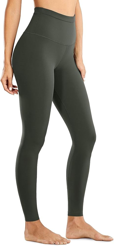 CRZ YOGA Women's Naked Feeling Tummy Control Leggings 28 Inches - Super High Waisted Yoga Pants | Amazon (US)