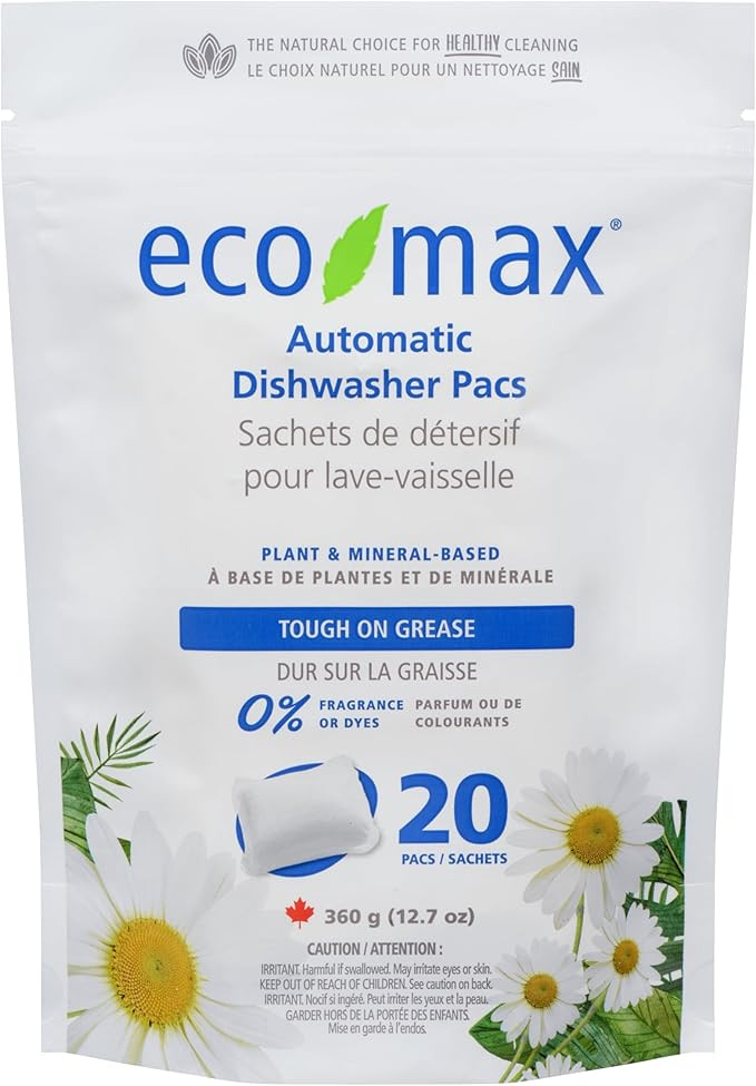 Eco-Max Hypoallergenic Automatic Dishwasher Pacs 20 count, Scent Free | Amazon (CA)