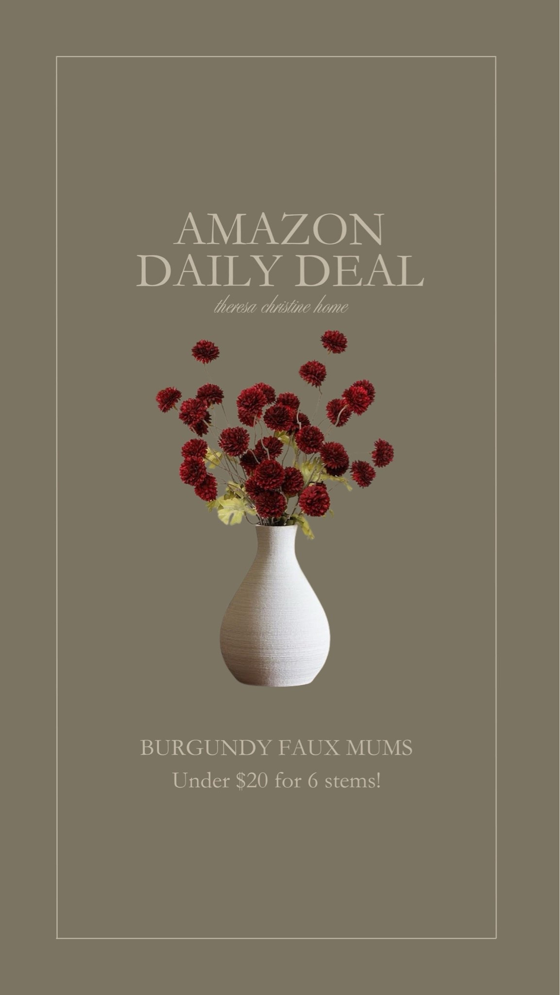 Amazon daily deal 🍂 The prettiest burgundy mums for fall, and they’ll last all season long! Such a great fall Amazon find. 🤎🙌🏻

#LTKHome