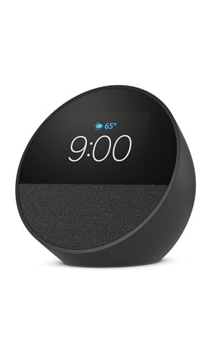 Amazon Echo Spot, Great for nightstands, offices and kitchens, Smart alarm clock with Alexa, Black | Amazon (US)