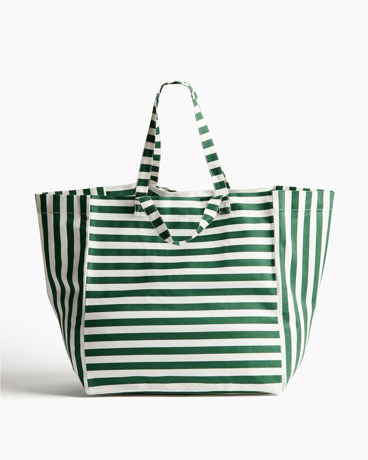 Green and white striped canvas tote bag 
Beach bag 

#LTKSeasonal