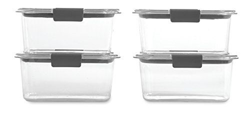 Rubbermaid Brilliance Food Storage Container, BPA-free Plastic, Medium Deep, 4.7 Cup, 4-Pack, Clear | Amazon (US)