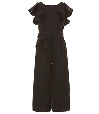 GB Big Girls Tie Front Tiered Ruffle Sleeve Jumpsuit | Dillard's | Dillard's