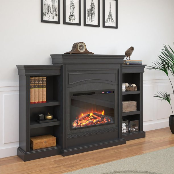 Ameriwood Home Lamont Mantel Fireplace, Black | Walmart (US)