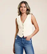 Denim Cropped Vest | Buckle