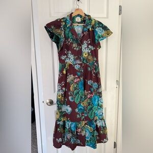 Tuckernuck oxblood verdant floral Alice dress FLAWED, PROJECT | Poshmark
