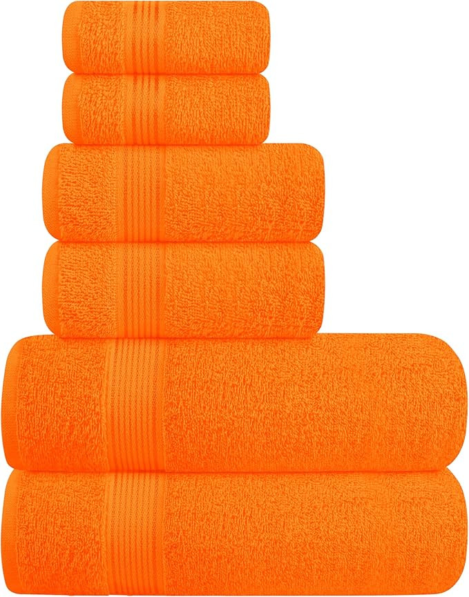 Belizzi Home Ultra Soft 6 Pack Cotton Towel Set, Contains 2 Bath Towels 28x55 inch, 2 Hand Towels... | Amazon (US)