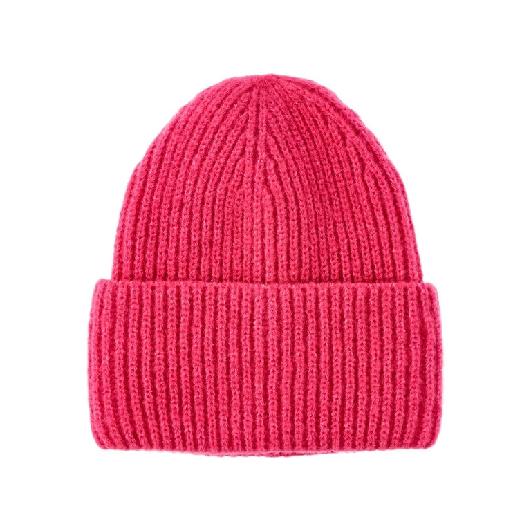 No Boundaries Women's Ribbed Fisherman Winter Beanie, Pink Haze | Walmart (US)