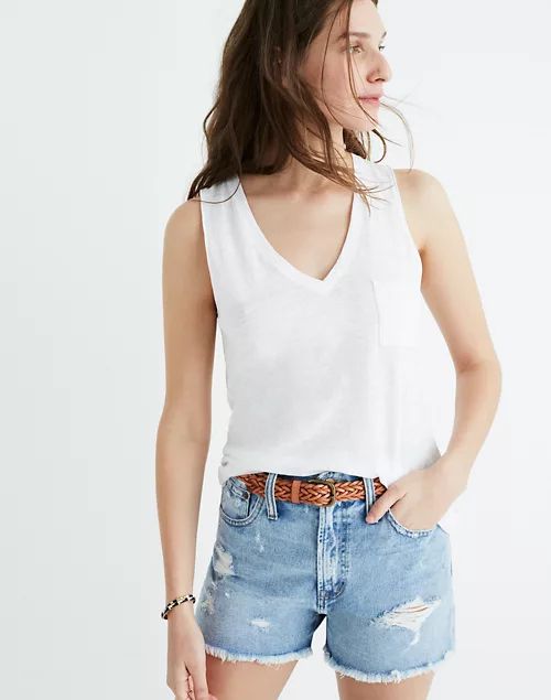 Whisper Cotton V-Neck Pocket Tank | Madewell