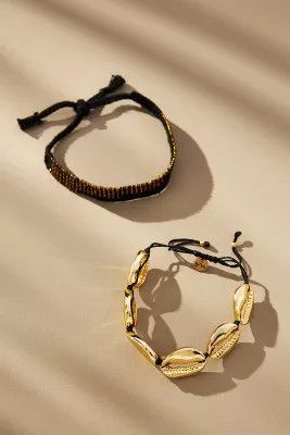 Maison Irem Woven and Shell Tie Bracelets, Set of 2 | Anthropologie (US)