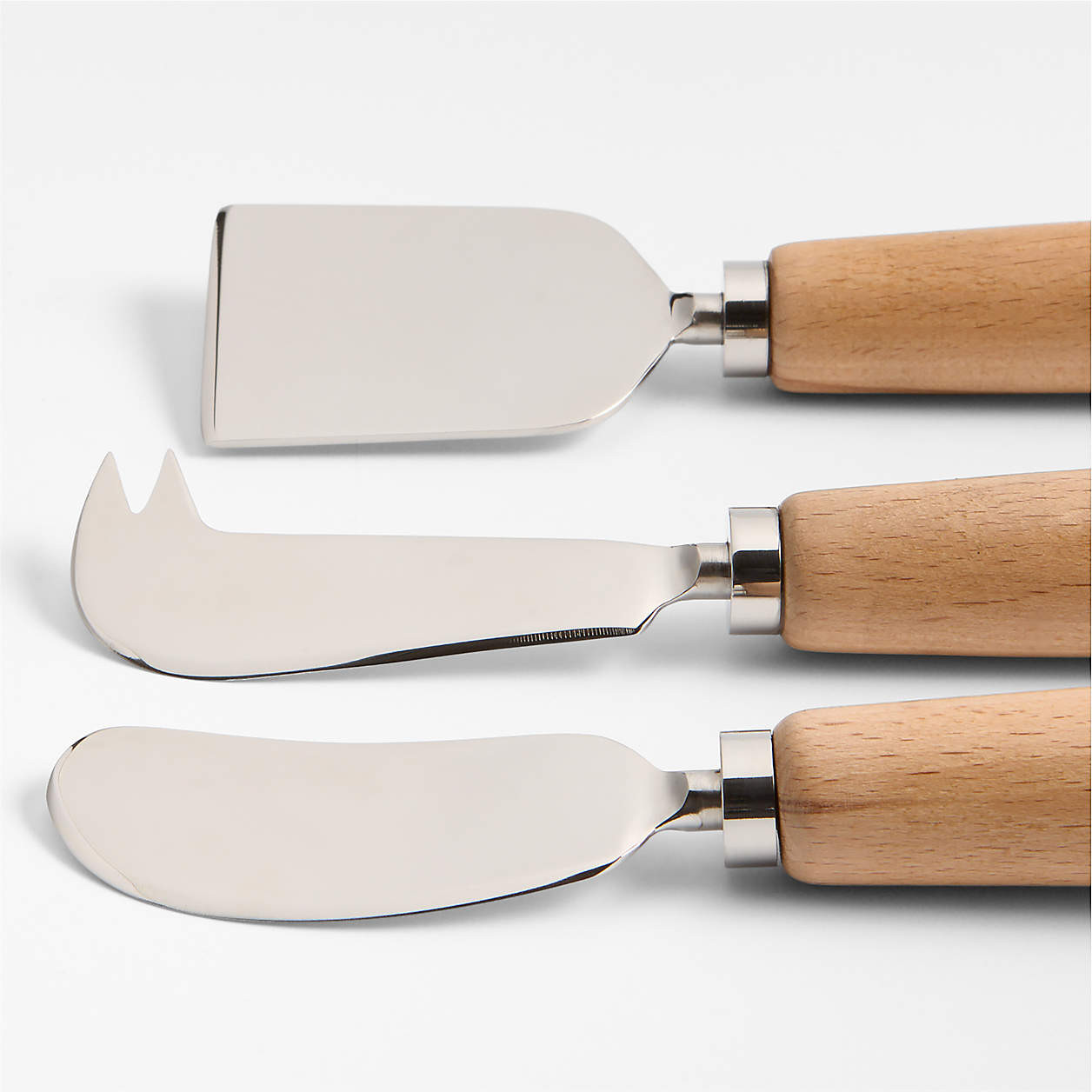 Madeira Oak Wood Cheese Knives, Set of 3 + Reviews | Crate & Barrel | Crate & Barrel