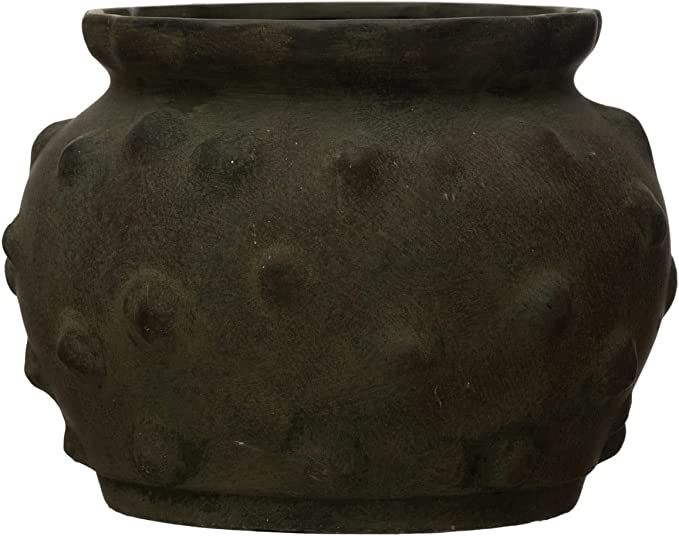 Creative Co-Op Terra-Cotta Raised Dots Vase, 11" L x 11" W x 9" H, Black | Amazon (US)