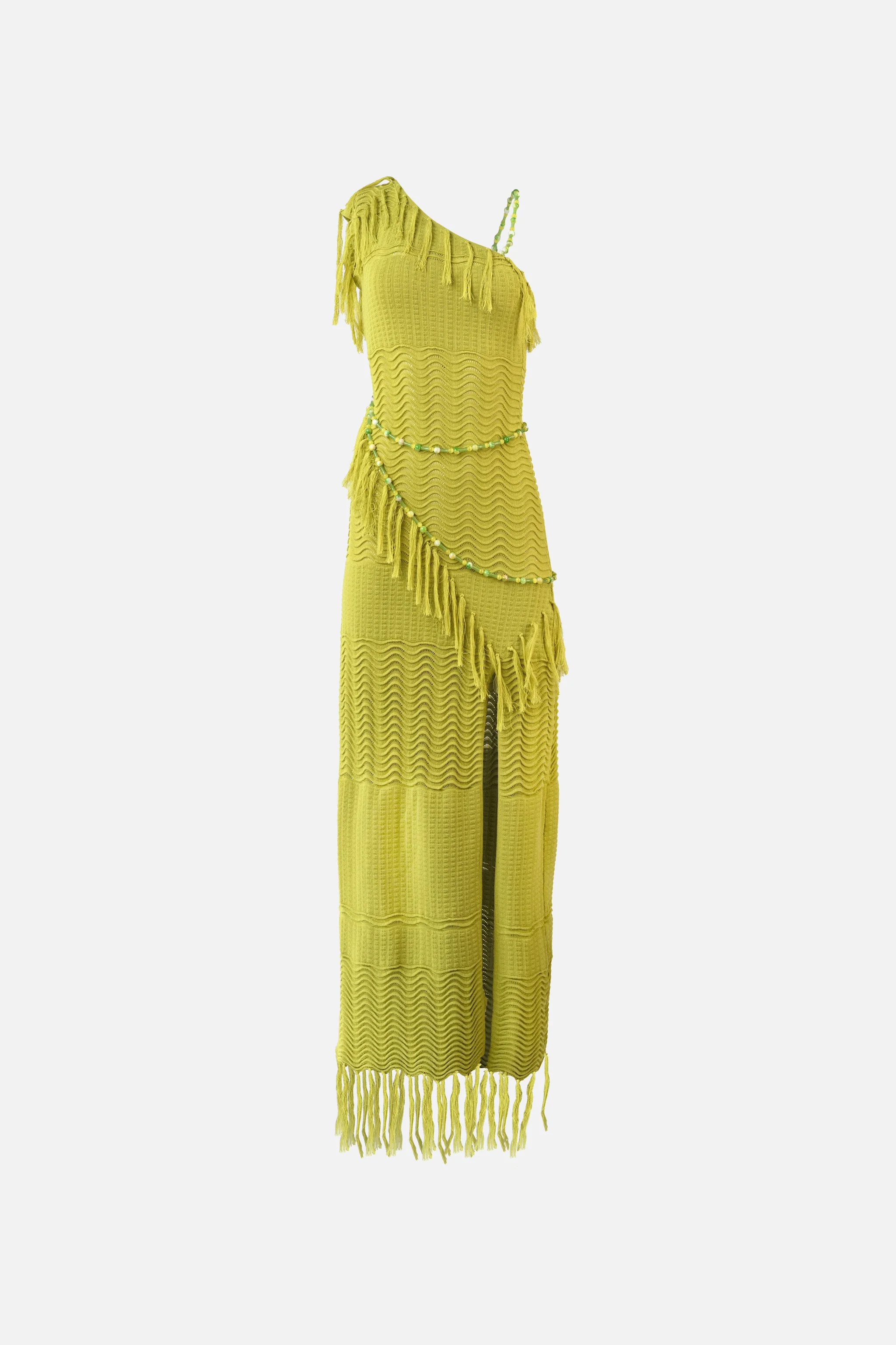 Frida Beaded Dress — Chartreuse | Yellow The Label