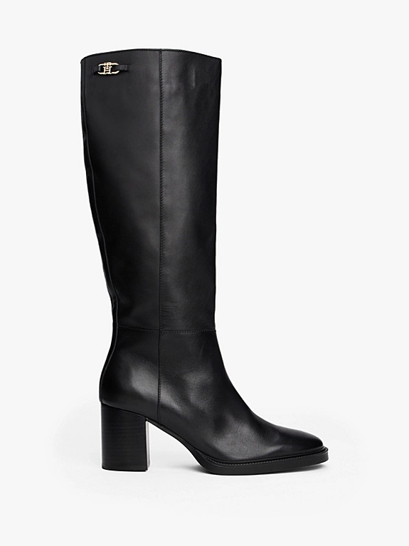 Leather TH Monogram Horsebit Knee-High Boots | Tommy Hilfiger UK