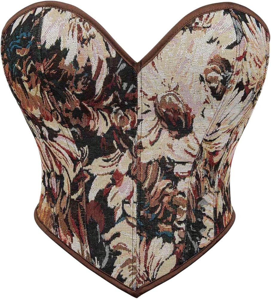 SHENHE Women's Vintage Renaissance Overbust Corset Top Floral Lace Up Boned Bustier Bodyshaper | Amazon (US)