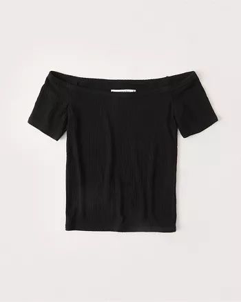 Off-The-Shoulder Ribbed Top | Abercrombie & Fitch US & UK