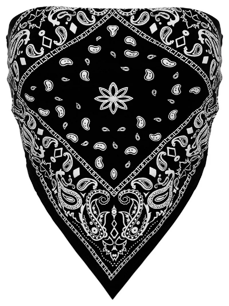 Made by Olivia Women's Sexy Paisley/ Tie Dye Bandana Tube Crop Top Shirt- Made in USA | Walmart (US)