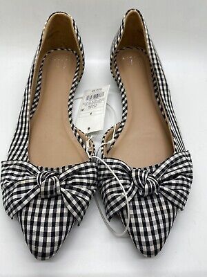 Women's A New Day Black/White Gingham Check Bow Pointed Toe Flats Size 9- NWT!  | eBay | eBay AU