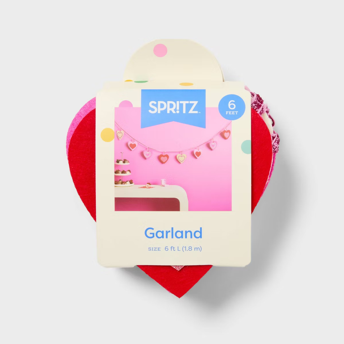72" Valentine's Day Felt Heart Garland Pink/Red - Spritz™ | Target