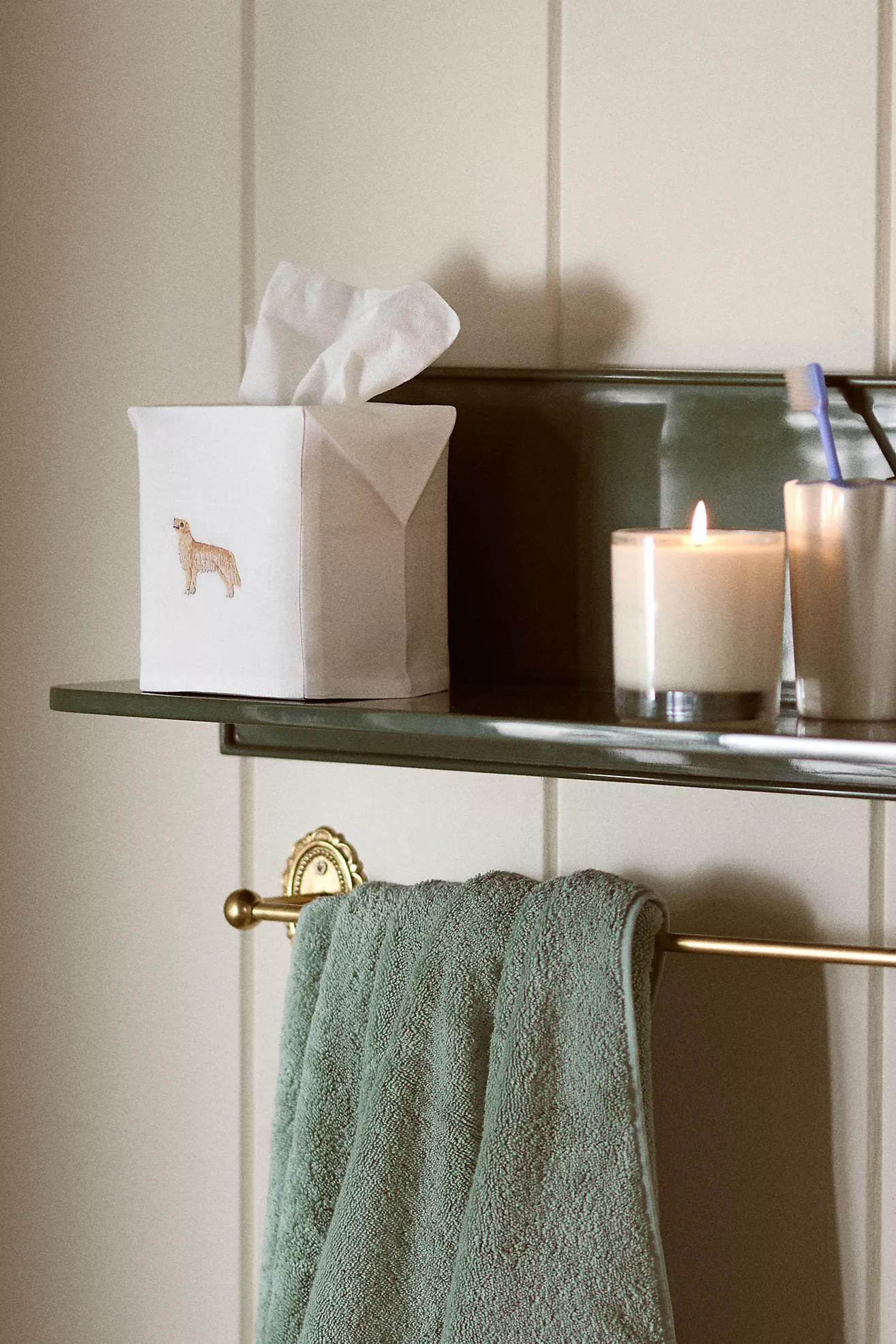 Hand-Embroidered Icon Tissue Box Cover | Anthropologie (US)