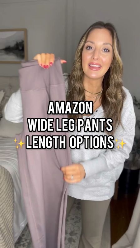 Amazon wide leg yoga pants that come in length options on sale for the Amazon big spring sale! 

I have a medium/tall and am 5’8!



#LTKfindsunder50 #LTKsalealert #LTKVideo