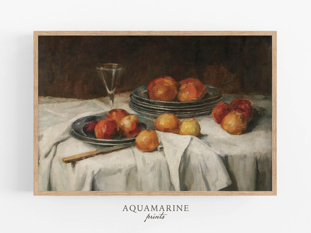 Still Life with Apples, Antique Fruit Painting, Vintage Kitchen Wall Art, Dining Room Wall Decor,... | Etsy (CAD)