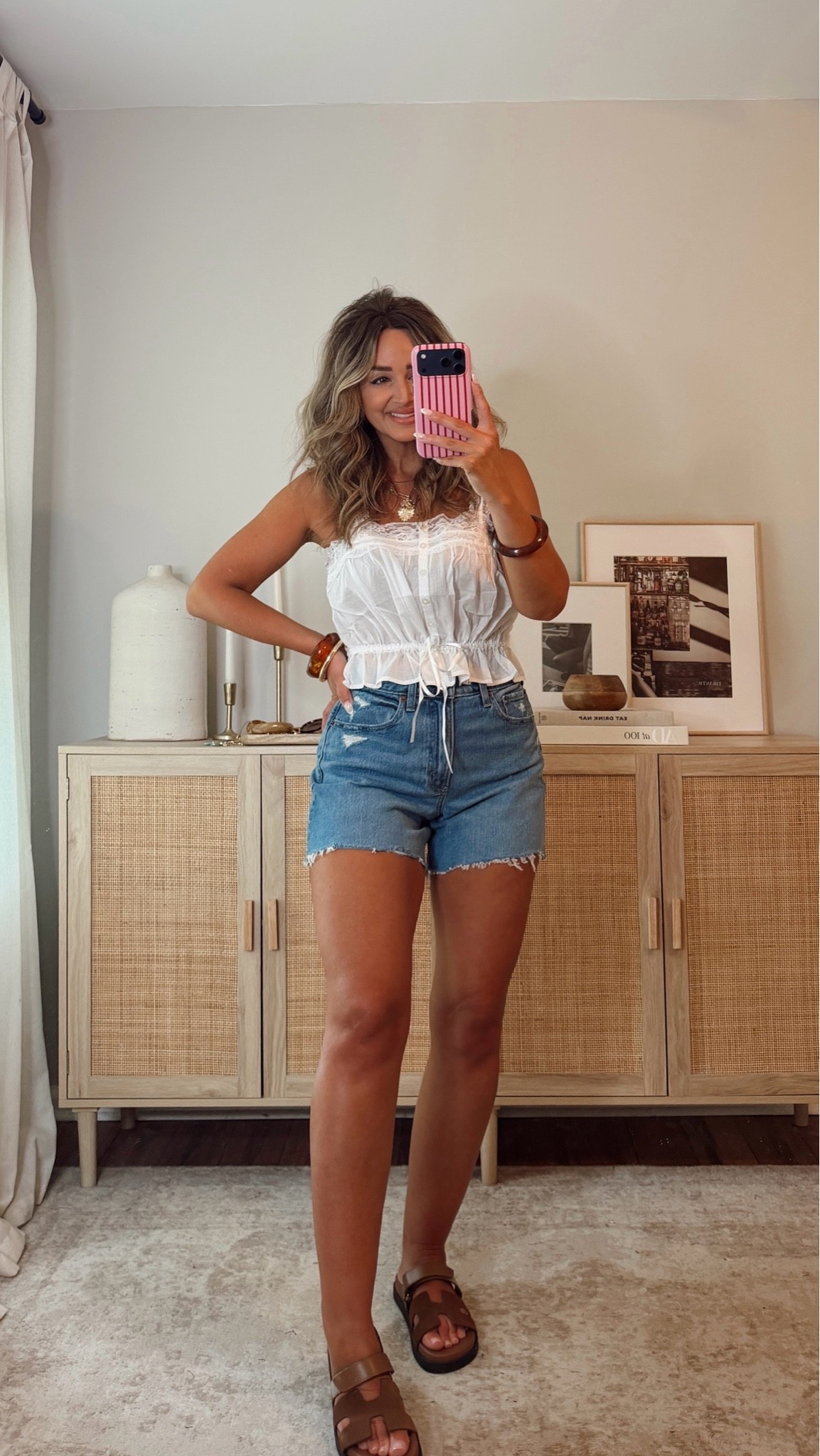 20% off all shorts & swim, plus an extra 15% off with code SHORTSAF easy summer outfits size S top, size 27 curve love shorts. these are such a good length and wash! @abercrombie @Steve Madden US

#LTKootd #LTKSaleAlert