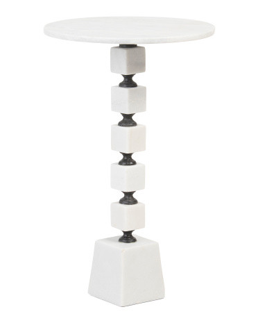 25in Stacked Marble Accent Table | TJ Maxx
