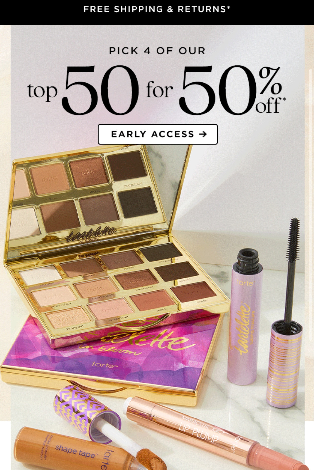 Top 50 Tarte products for 50% off

Tarte make up
Spring beauty
Shape tape
Trending beauty 
Spring cosmetics
Spring make up 

#LTKbeauty #LTKBeautySale #LTKunder50