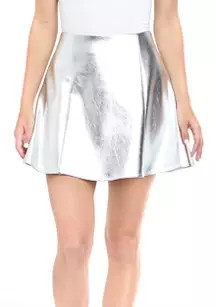 Juniors' Metallic A-Line Skirt | Belk