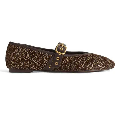 Madewell The Remy Genuine Calf Hair Mary Jane Flat in Pearly Ivory/brown Calf Hair at Nordstrom, Size 7 | Nordstrom