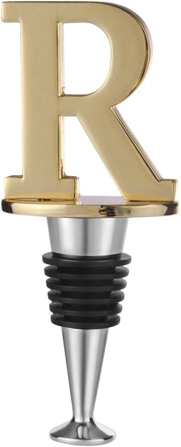 Wine and Beverage Bottle Stopper With Gold Finish (Letter R) | Amazon (US)