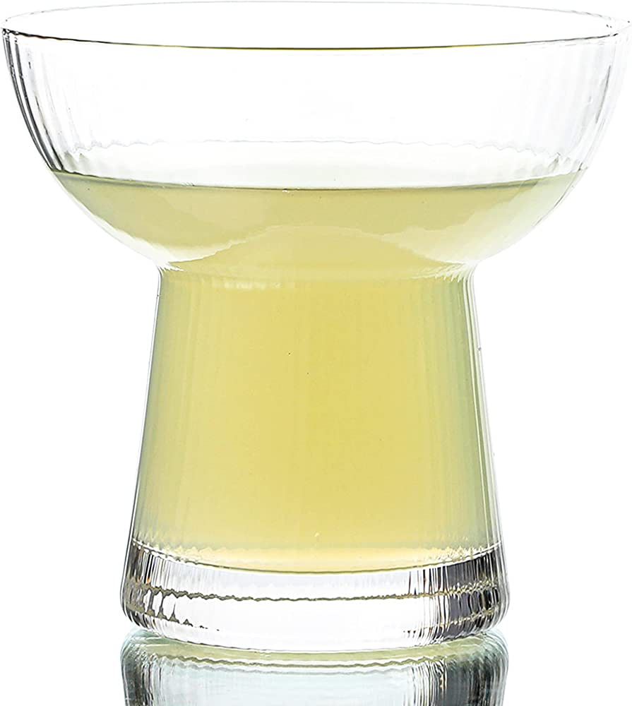 Lysenn Stemless Margarita Glasses Set of 2 - Elegant Vertical Stripes Cocktail Glasses – Premiu... | Amazon (US)